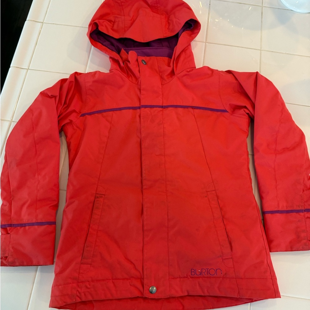 Burton Kids Red Raincoat with Purple Accents